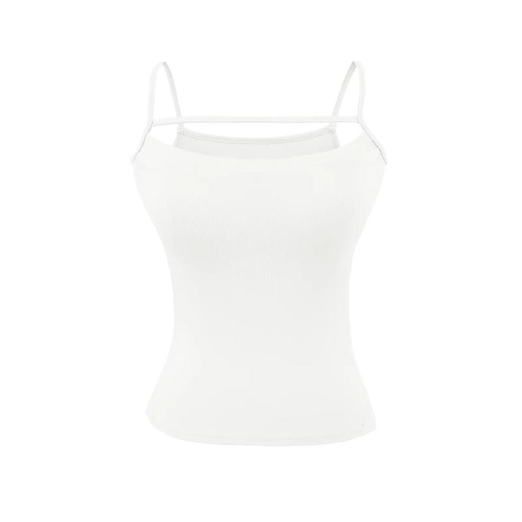 Women's Tank Top Camisole with Thickened Chest Pads, Enhances Bust, Cartoons, Slim Fit, Covers Underarm Fat, Inner and Outer Wear