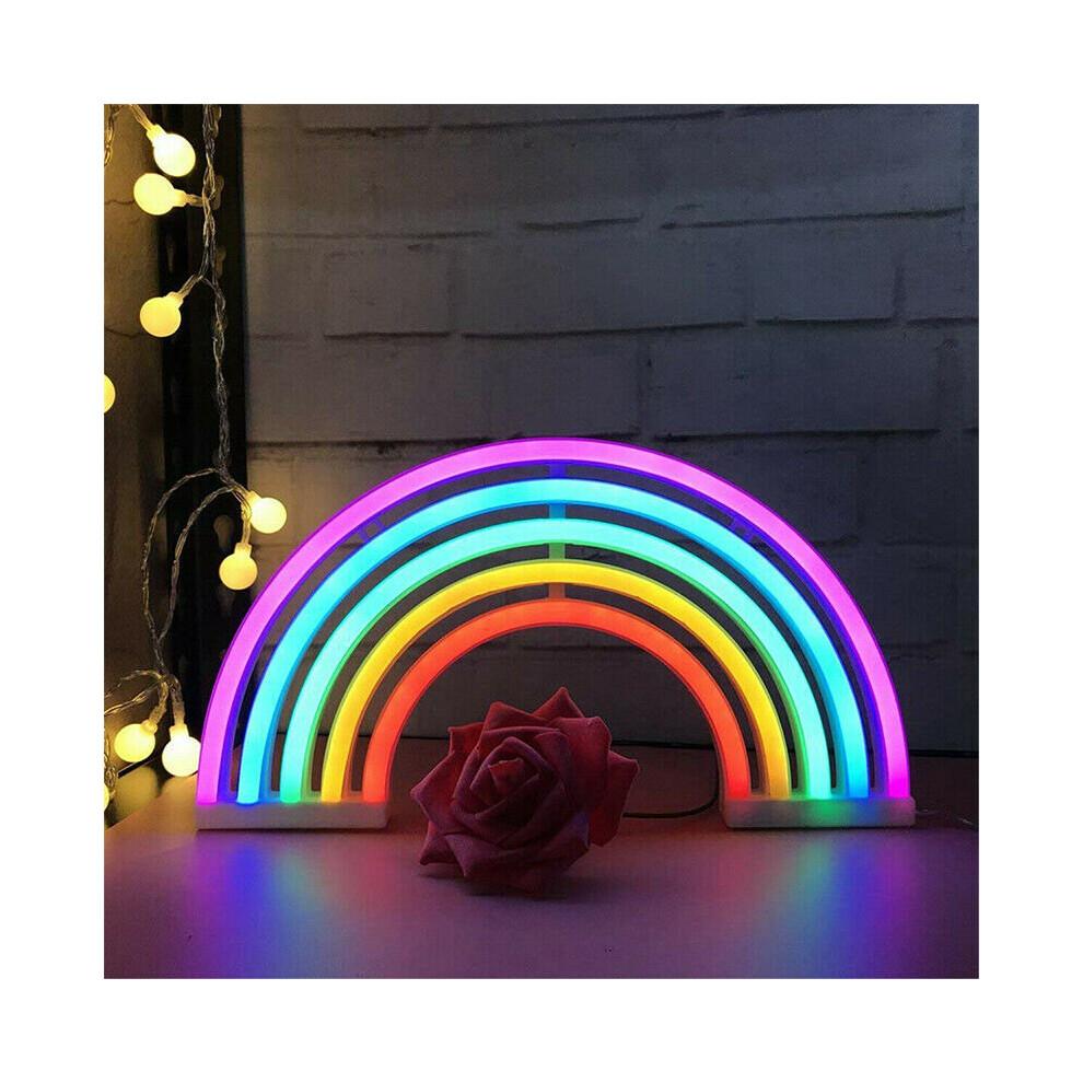 Kleurrijk Regenboogbord LED Nachtlampje Wandlamp Voor Kinderkamer Decoratie Lichten 30*16cm