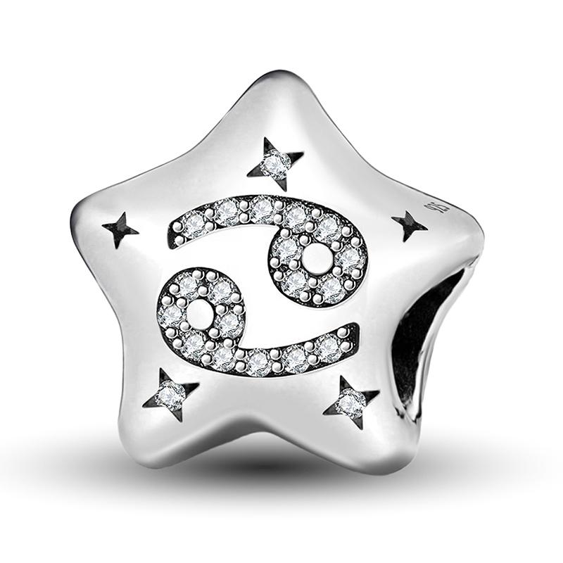 Copper 12 Constellation Star Cute Series Charms Bead Fit Original Pan Bracelet Bangle Diy Jewelry For Women Gift