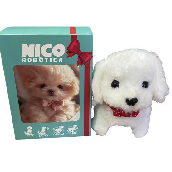 Robot Dog Electric Pet Realistic Fluffy Puppy Robot Interactive Toy Dog Walking Barking Tail Wagging Like A Real Dog for Kids Adults Gift