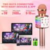 Amazmic Karaoke Microphone for Adults, Wireless Bluetooth Microphone for Singing Portable Karaoke Machine  with LED Lights