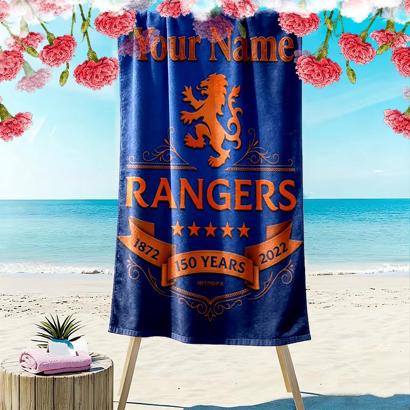 Name Custom Rangers fc Print Beach Towel, Large Soft Quick Dry Towel for Beach Camping Swimming