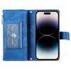 006 For iPhone 16 Pro Max Case PU Leather Zipper Phone Cover Mandala Flower Pattern