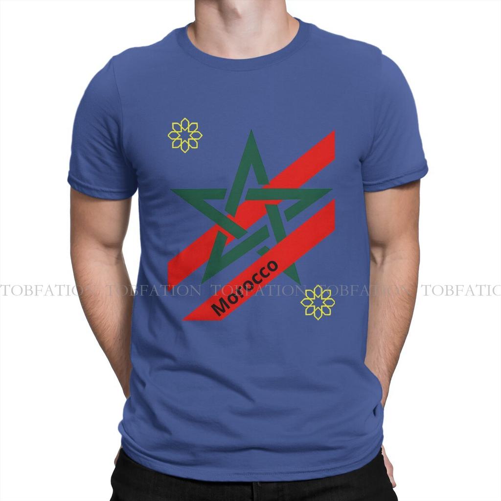 Morocco Flag His Star Is Green 100 Cotton T Shirt Vintage Punk Unisexs Tee Shirt Oneck Unisex Clothes
