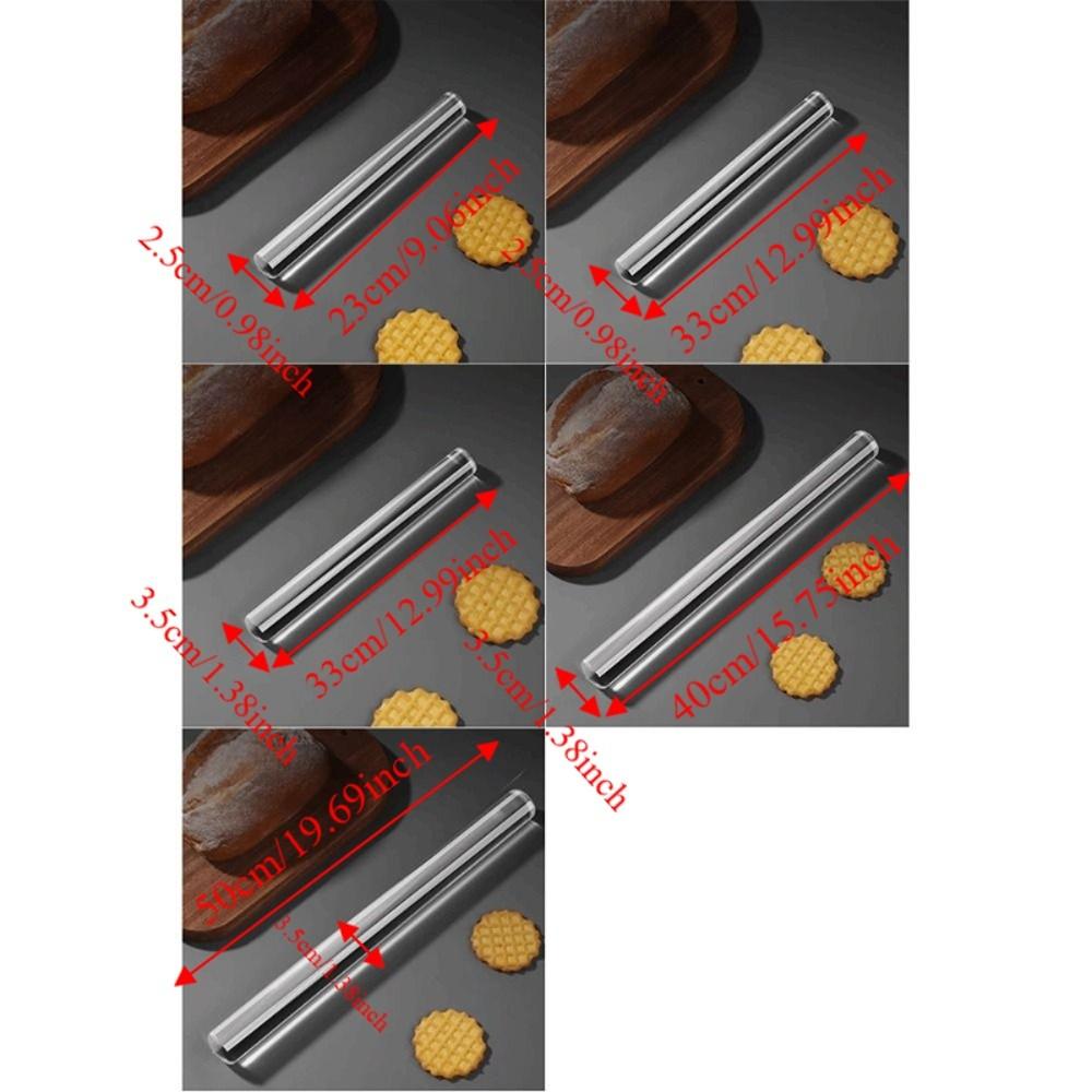 Transparent Acrylic Rolling Pin Food-Grade Baking Stick Solid Rod Clear Dough Roller  Pastry