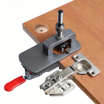 1 Set 35mm Menteşe Delme Aparatı Kiti, Gizli Menteşe Delme Rehberi Aparatı, Kapı Dolapları için Alüminyum Alaşımlı Menteşe Delik Açıcı Şablon Delici Konumlandırıcı