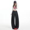 American Retro Denim Blue Scimitar Pants Jeans Women's Autumn New High-waisted Small Wide-leg Sickle Pants