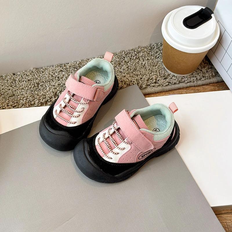 Kids Shoes Color Matching Cool Korean Wind Girls Sneakers Children Sport Shoes for Boys Student Hiking Shoes Running H09015