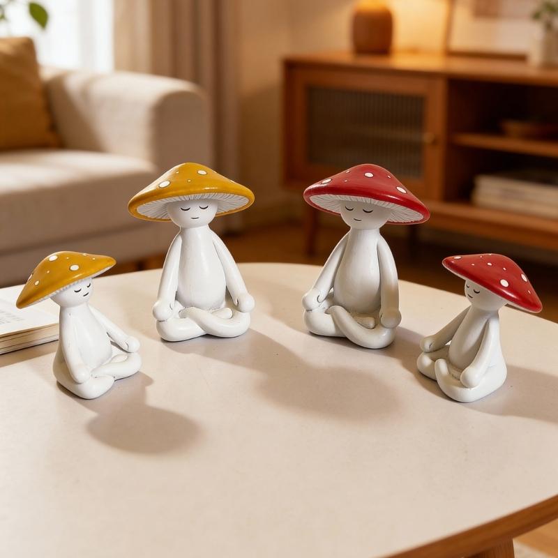 Garden Statue Fairys Garden Accessories Centrepieces Meditations Mushroom Figurines Sculptures Miniature Landscape Decors