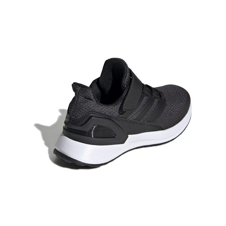 adidas Run Wide EL Slip Resistant Low Top Kids' Running Shoes Black White Children Aged 3 7 Years Old EH0267