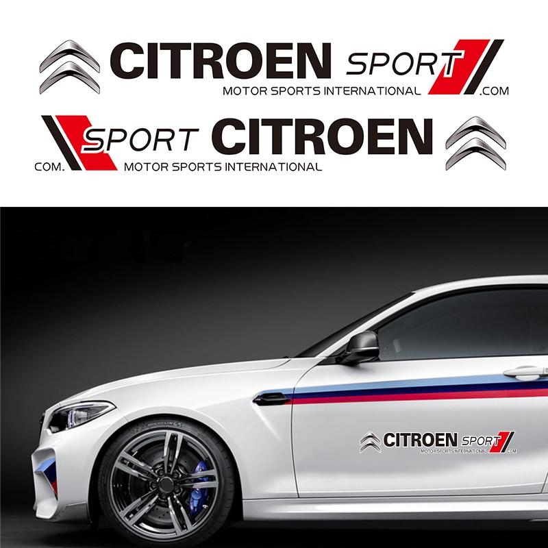 URXE5 2Pcs High-end Car Stickers Auto Door Decoration Decal Accessories For Citroen C1 DS3 C2 C3 Vts C4 Saxo C4L C5 C6 C8 Xsara C3-XR