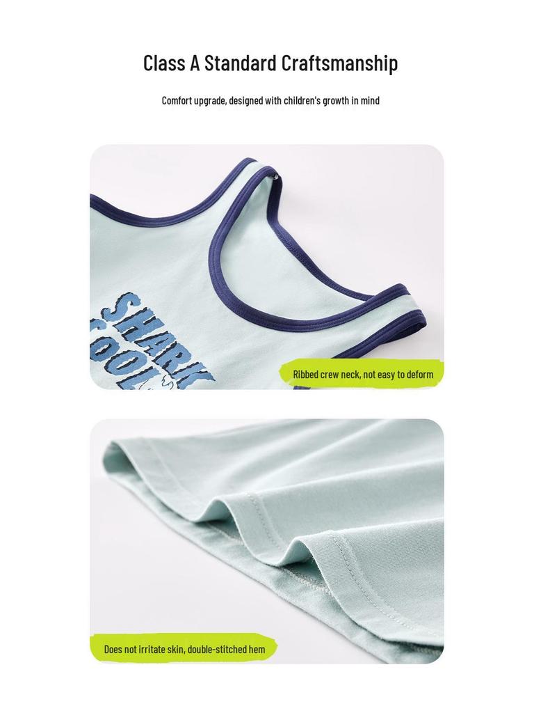 Clearance: Boys' Summer Cotton Sleeveless Base Layer Vest