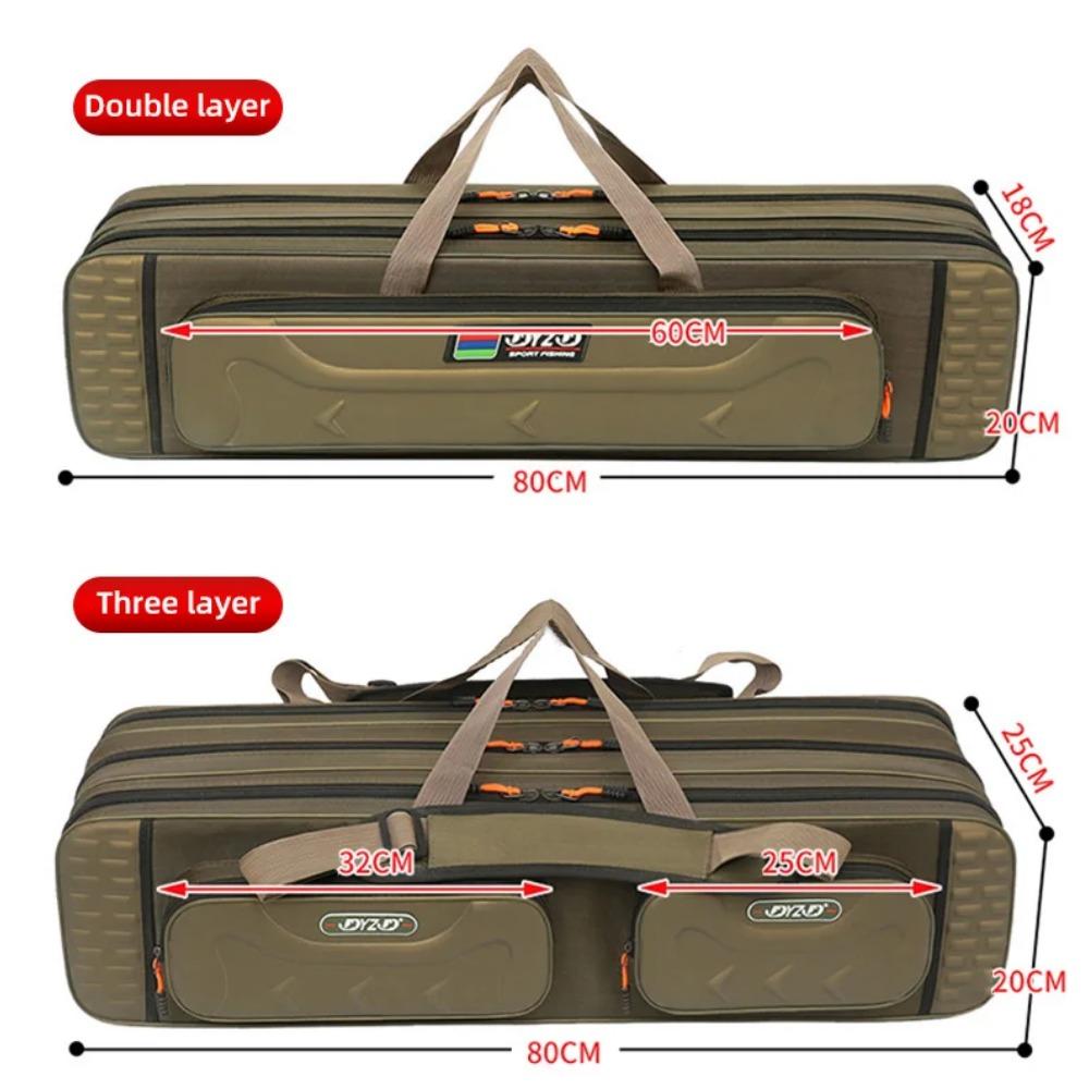 Outdoor 3/4 Layer Fishing Rod Bag 80-130CM Waterproof Fishing Tackle Bags Carp/Sea Fishing Pole Storage Reel Lure Tool Case
