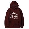 Autumn Winter YES I'MCOLD Letter Logo Print Saint Hoodie Hooded Men Women Couple Casual Gray Black Oversized Pullovers