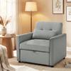 3-in-1 Sleeper Chair, Pull-Out Sofa Bed Chair with Adjustable Backrest, Grey