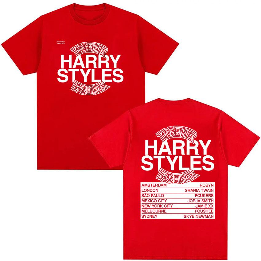 Harry Styles Together Tour 2026 T-shirt con Fantasia Uomo Hip Hop Pop Moda Lusso T-shirt Casual Cotone T-shirt Street Wear Y2K
