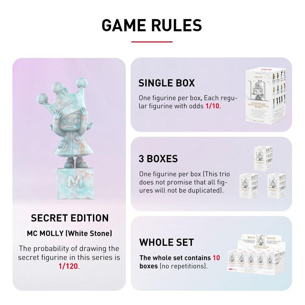 POP MART Molly Anniversary Classic Retro Series 2 Blind Box Figure Toys Gacha Plastic Model Gift