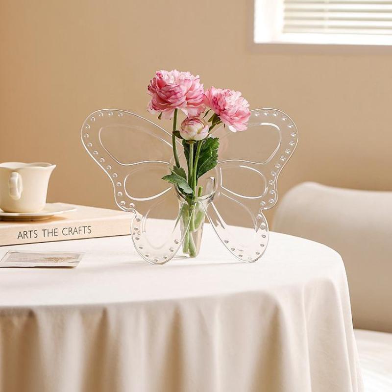Transparante Vlinder Acryl Bloemenvaas Driedimensionale Bloemstukaccessoires Vlinder Vaas Huisdecoratie