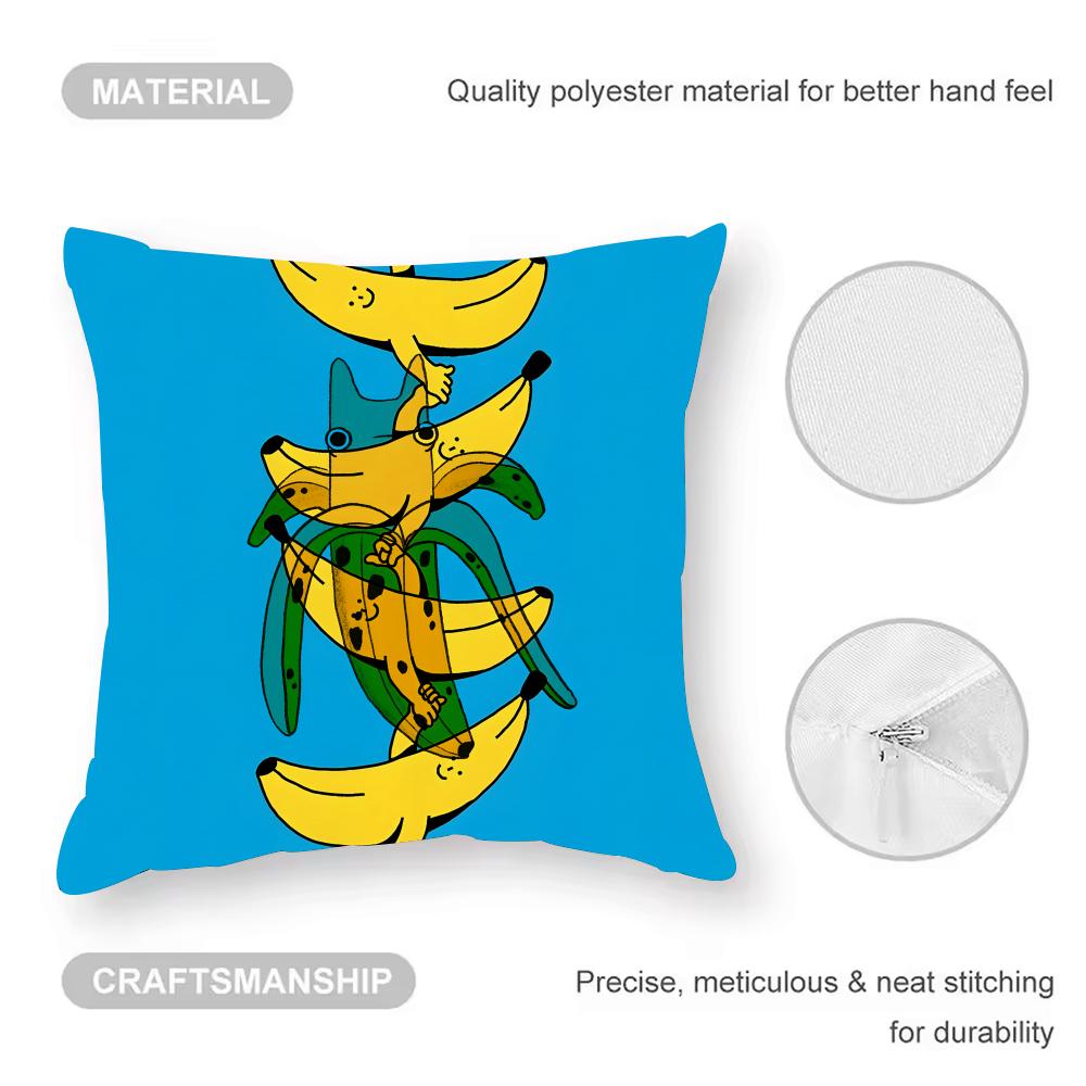 banana Cushion Cover Anti-dustmite Pillowcase Invisible zipper silky short plush Sofa cushion cover