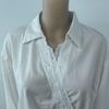 French Retro Lace Patchwork V-Neck Shirts Women Fashion Irregular Bandage Long Sleeve Shirt Woman Korean Design White Blouse