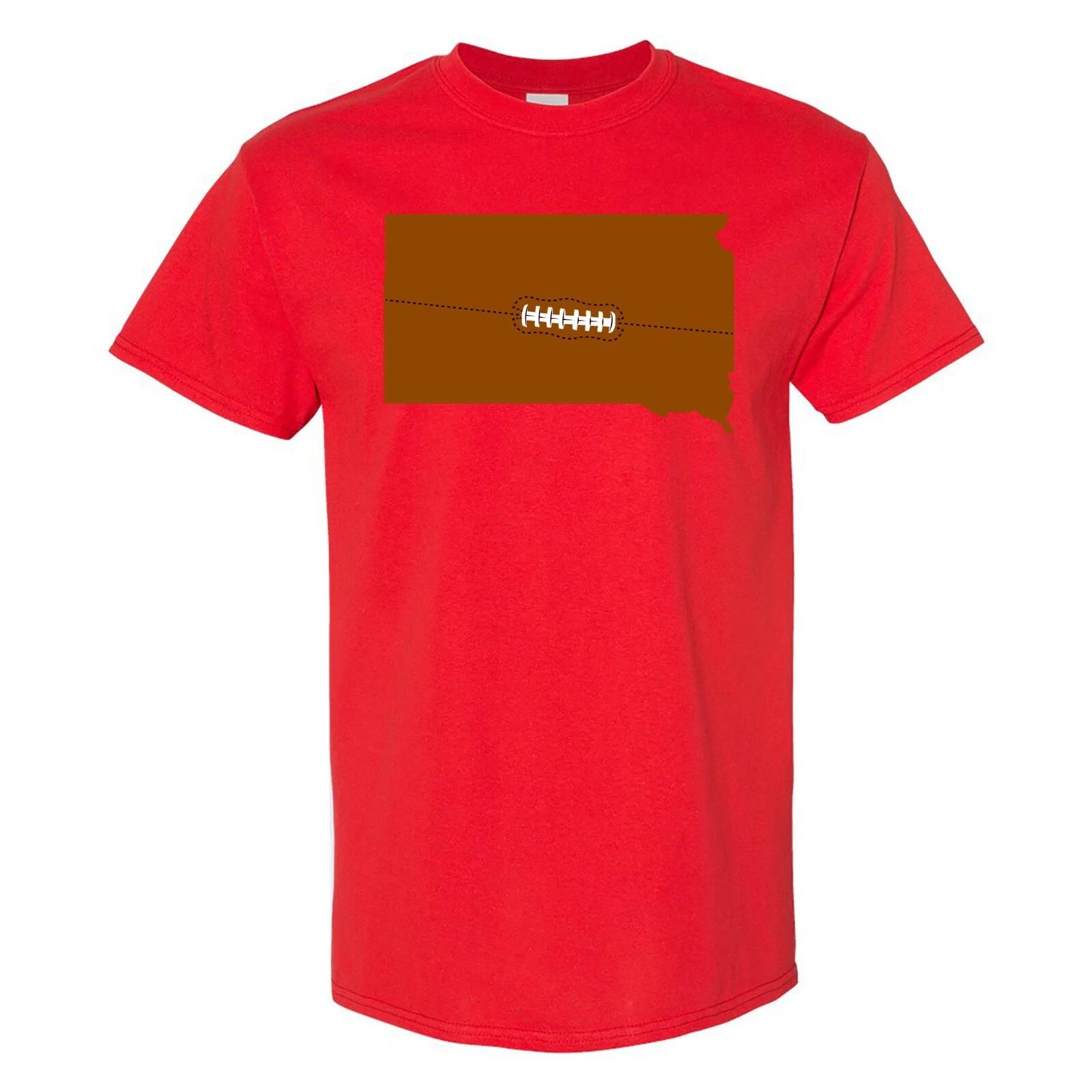 South Dakota Football State Shape - Hometown Pride T Shirt - Red M