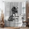 Waterproof Dinosaur Shower Curtain Jurassic Theme Novelty Bathroom Decor Art Print Funny Paleontology Keepsake for Home Bath Roo
