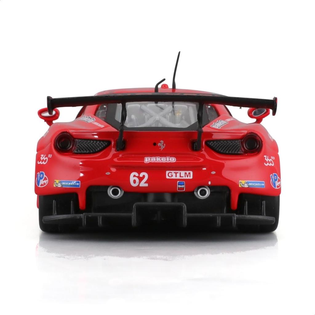 Bburago 1/43 Scale Ferrari 488 GTE 2017 #62 Red / Race Sports Car Diecast Model Car Finished Product 4893993363018