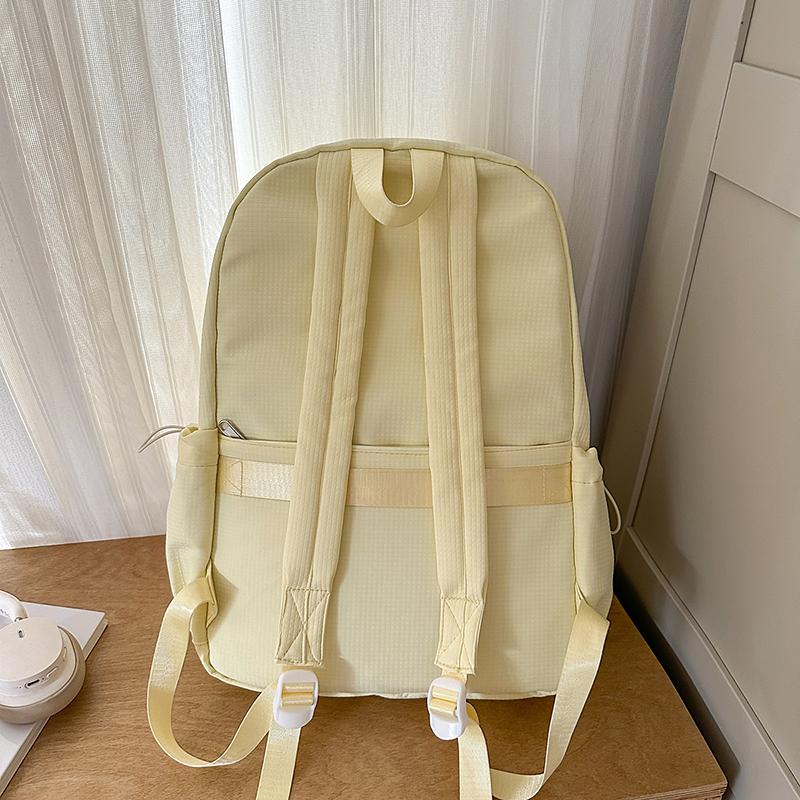 Solid Color Lightweight Nylon Junior Senior High School Schoolbag