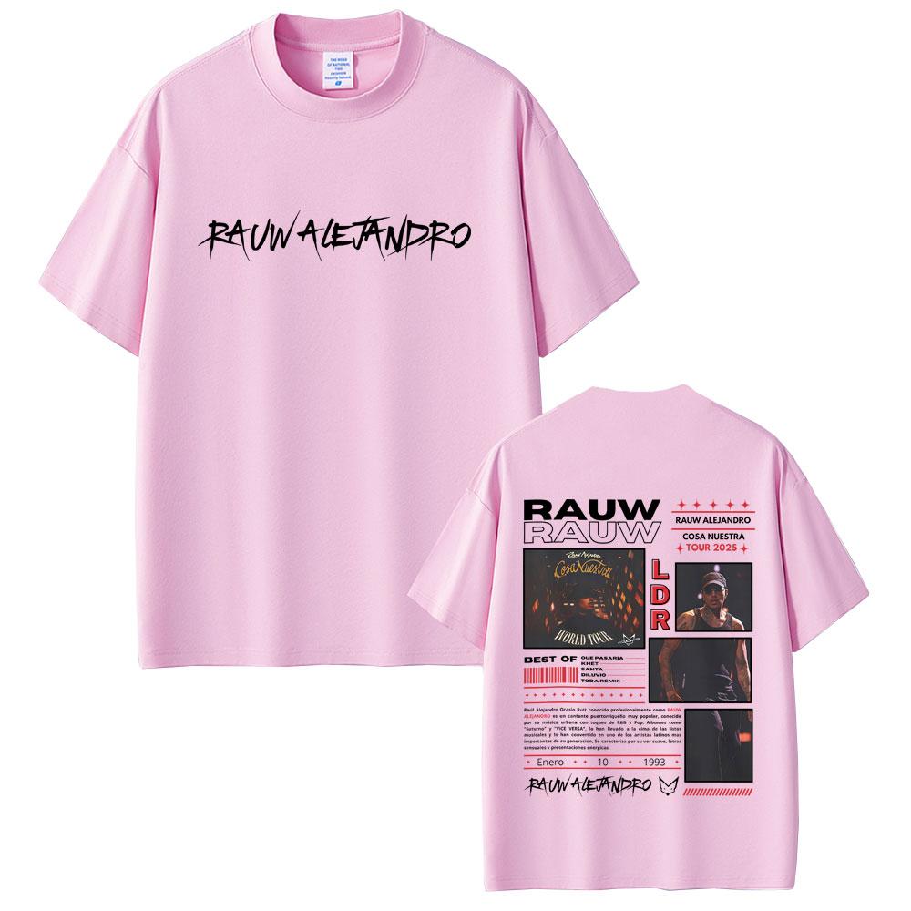 Rapper Rauw Alejandro Cosa Nuestra World Tour 2025 T Shirt Unisex Hip Hop Fashion Street Crewneck T-shirts High Quality Cotton Tees