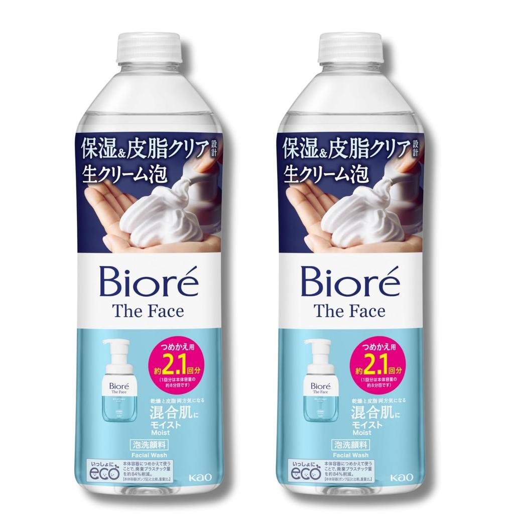 Biore The Face Moist Refill 340ml x (approx. 2.1 uses) 2-pack