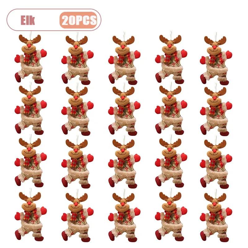 1-20PCS Xmas Tree Decoration Cute Cloth Figure Hanging Charm Dancing for Living Room Party Indoor Outdoor Festival Home Gift