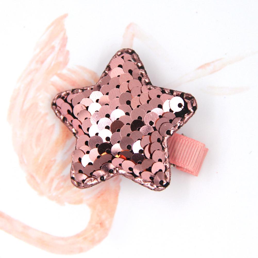 Barn Baby Girls Glänsande paljetter Femuddig stjärnform Sidoklämma Hårnål Hårdekor