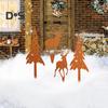 4 Teile/satz Weihnachten Baum Garten Stecker Wetter-proof Heavy Duty Outdoor Terrasse Hof Rasen Metall Elch Silhouette Zeichen Spike Stick dekoration Ornament