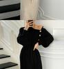 Mid-Length French Sweater Dress - Elegant Autumn/Winter Knit