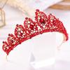 Red Crystal Crown Bride's Toasting Attire  Crown Headwear  Wedding Hair Accessories