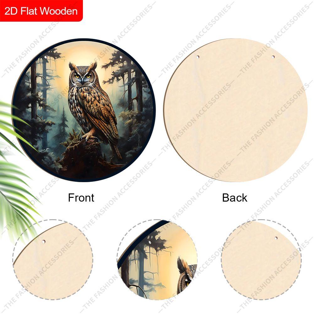 2D Flat Hanging Decorative Signs, Interior Wall or Door Decoration, Garden Decoration, Owl Pattern, Interesting Gifts for Family and Friends