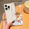 Winter Snowman Christmas Clear Phone Case for iPhone 16 15 14 11 13 12 Pro Max iPhone 16E 7 8 Plus SE Winter Pattern Shockproof Soft TPU Phone Cover