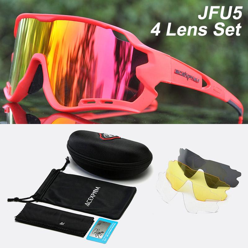 ACEXPNM Gepolariseerde Mountainbike Fietsbril Buiten Sport Fietsbril UV400 4 Lenzen Fietsbril Mannen Vrouwen Zonnebril