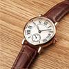 Sanda Lady Analog Round Quartz Leather Strap Date Watch Classical Wristwatch