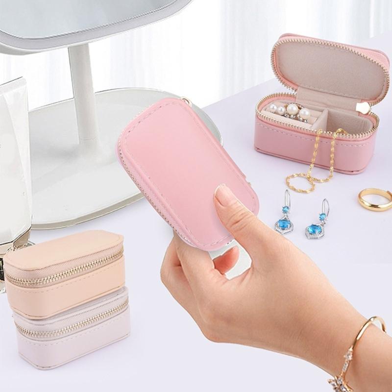 Portable Jewelry Storage Box Rings Earring Travel Case Elegant Organizer Women Necklace Storage Case Diaplay Gift Boxes