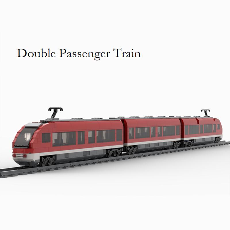 992PCS MOC Double Passenger Train Modular Building Blocks DIY Railway Model Creative Assembly Birthday Toy Gift for Kids