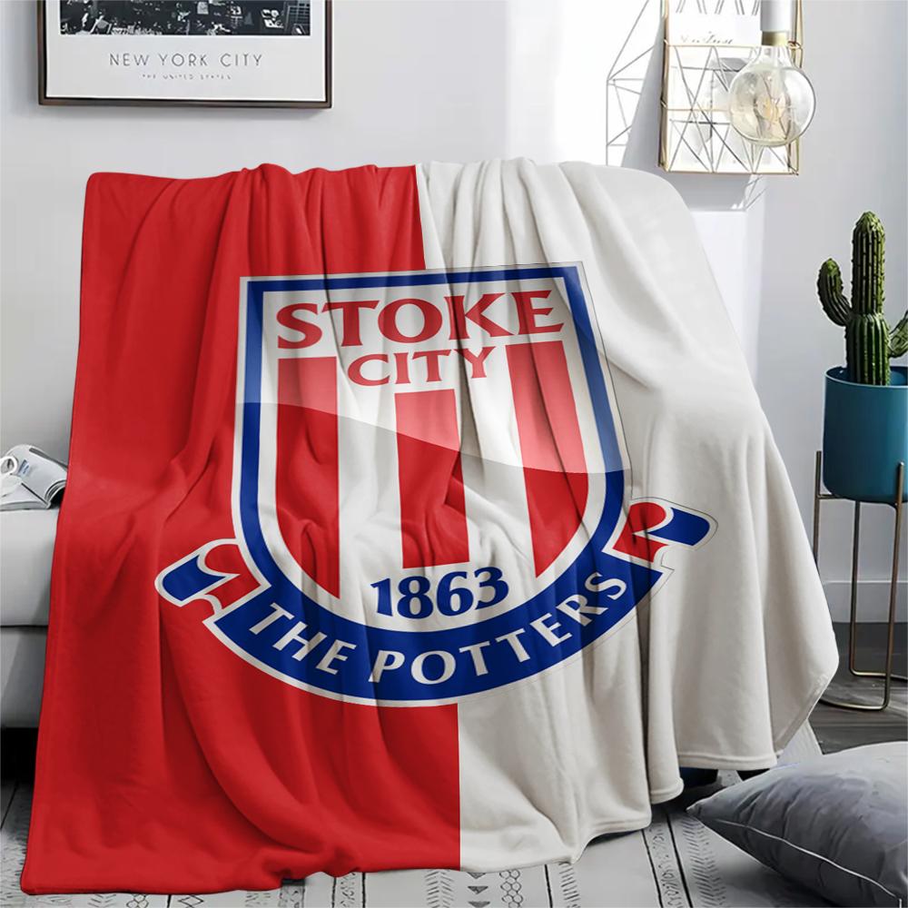 1 ΤΕΜ. Κουβέρτα Φανέλα με Εκτύπωση Stoke City FC, Υψηλής ποιότητας Άνετη για Όλες τις Εποχές, Διακόσμηση Σπιτιού, Ζεστασιά και Άνεση, Ιδανική για Χριστουγεννιάτικα Δώρα182
