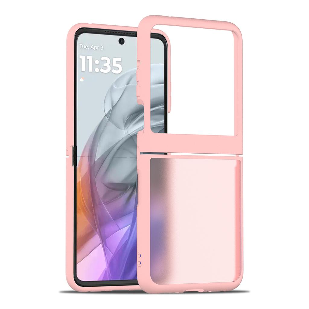 For Motorola Razr 60 Silver Shield Skin Feel Phone Case 2-in-1 Anti Drop Oil Spray Phone Case