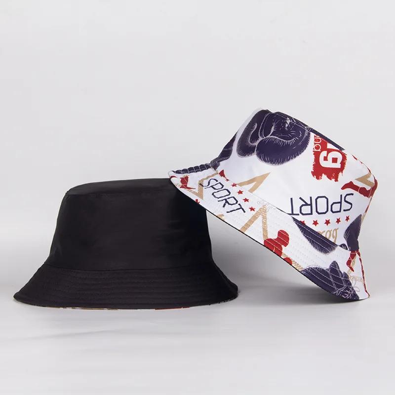 New Street Graffiti  Men's Bucket Hat Double-Sided Hip Hop   Outdoor Women Caps Beach Sun Protect Fishing Unisex Bonnet