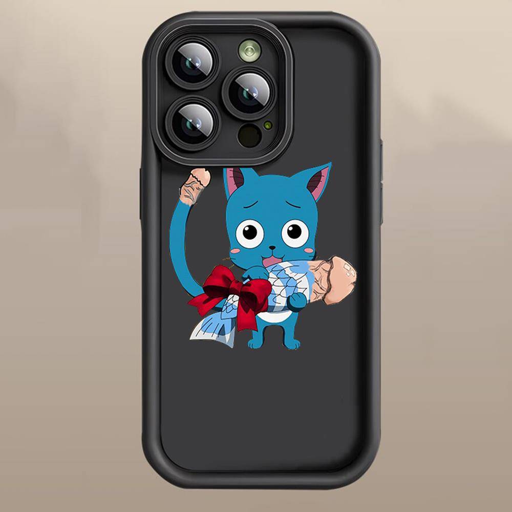 D-44 Fairy Tail Cat  Case for iPhone 15 14 13 12 8 Plus Samsung S24 S23 Ultra A04S A05S Huawei P40 P50 P60 Nova 11 Pro Max OPPO A17K Reno 10