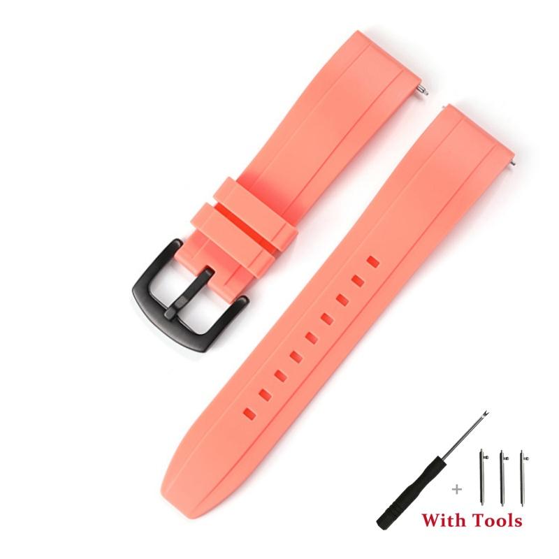 18mm 20mm 22mm 24mm 26mm Hurtigfeste Silikon Klokkereim Vanntett Gummi Klokkebånd Armbånd Tilbehør med Verktøy