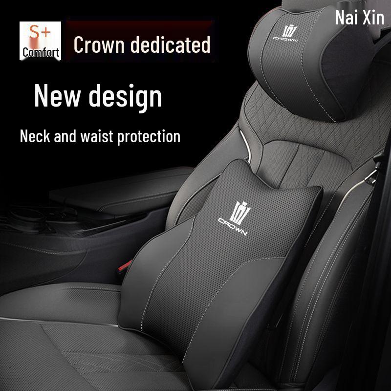 Crown Land Cruiser Headrest & Lumbar Cushion for 12th-14th Gen Toyota Crown/Vellfire Neck Pillow