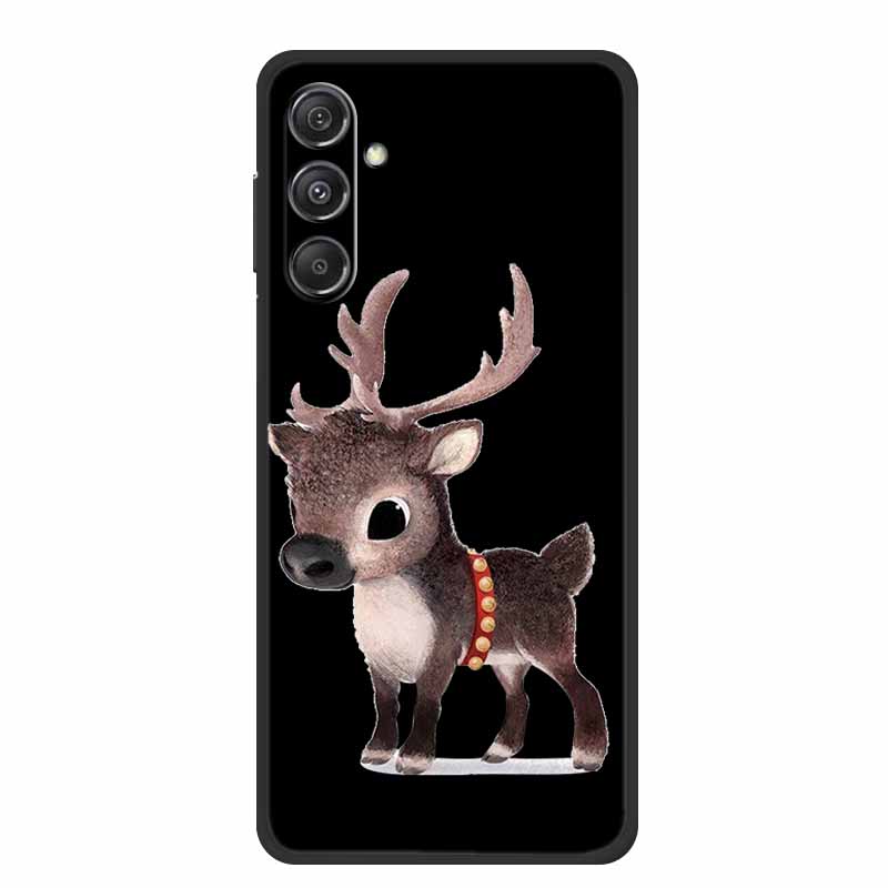 For Samsung Galaxy M36 A17 5G Case Flower Black Silicone Soft Back Cover For Samsung Galaxy S25 FE Plus Phone Case Coque Cartoon