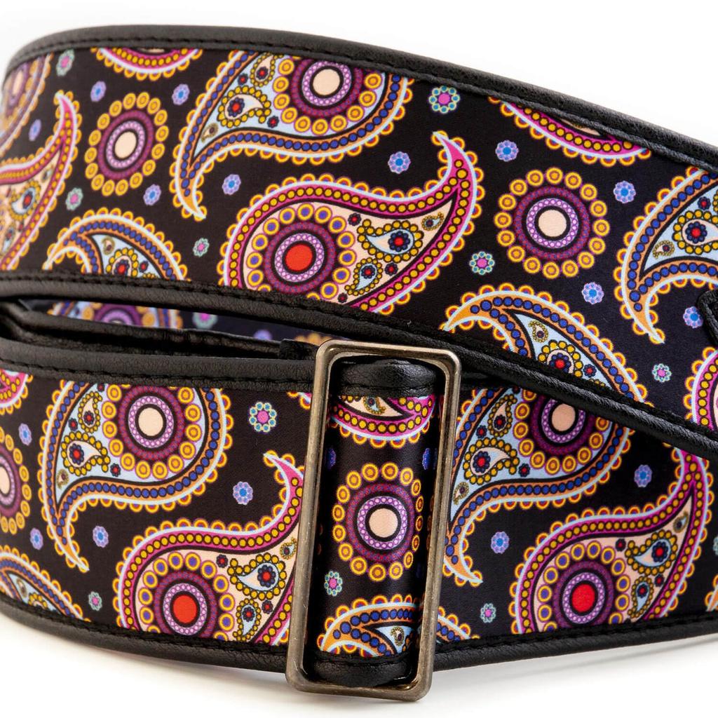 STRAPS 6cm KASHMIR GRS BLACK RightOn! Guitar/Bass Strap, Wide, 95-150cm,