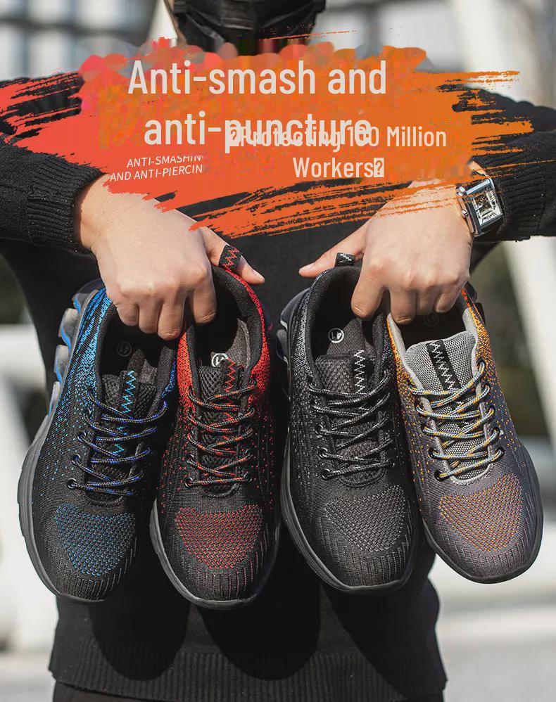 Men's Breathable Safety Shoes: Steel Toe, Anti-Smash & Anti-Stab Protection
